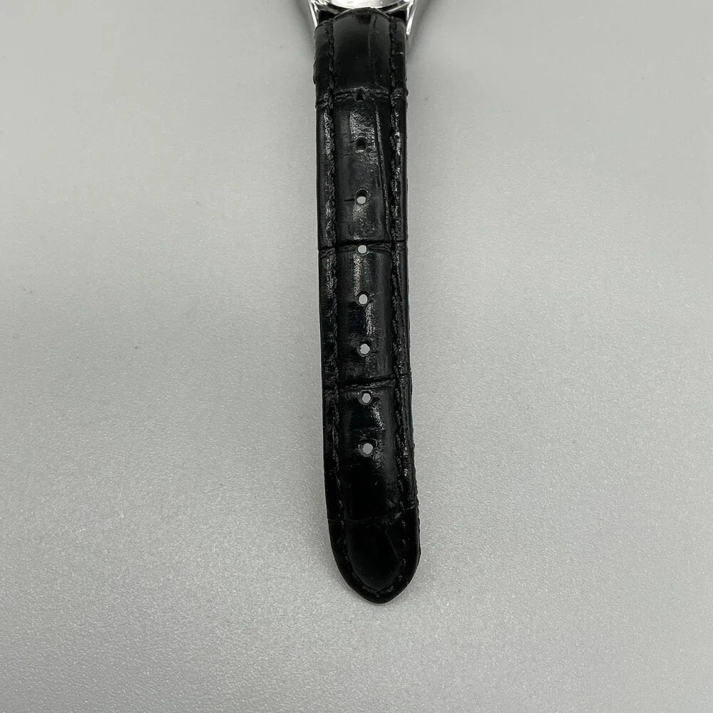 TFX by Bulova 38B107 Womens Watch 26mm Black Dial Leather Date Quartz